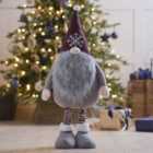 Red & Grey Gonk with stretching legs Christmas decoration