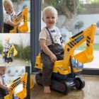 Kids Ride On Digger Toddler Push Along Excavator Xmas Rotating Pretend Play New