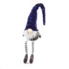 Blue Medium Sequin hat Gnome with long legs Electrical christmas decoration