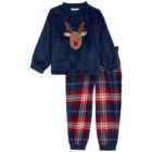 M&S Fleece Woven Reindeer Pyjamas, 2-7 Years