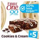 Fibre One 90 Calorie Cookies & Cream Drizzle Squares Snack Bars 5 x 24g
