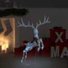 Berkfield Flying Reindeer Christmas Decoration 120 LEDs White Cold White