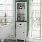 Kleankin White Single Drawer Single Door 3 Shelf Tall Floor Cabinet