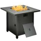 Outsunny Black 40000 BTU Fire Pit Table with Protective Cover