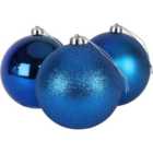 15cm/3Pcs Christmas Baubles Shatterproof Blue,Tree Decorations