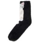 M&S Cosy Cat Socks, Sizes 3-8, Black