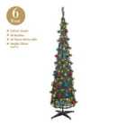 Christmas Workshop 6ft Pop Up Slim Xmas Tree with 60 LED Lights & 60 Baubles - Green
