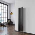 SKY bathroom Desinger Oval Column Radiator Vertical Central Heating 1600x354mm Black
