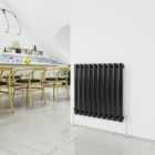 SKY bathroom Horizontal Oval Column Radiator 600x590mm Central Heating Single Black