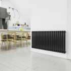 SKY bathroom Horizontal Oval Column Radiator 600x1180mm Central Heating Single Black