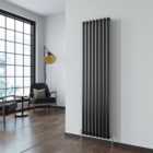 SKY bathroom Desinger Oval Column Radiator Vertical Central Heating 1800x472mm Black