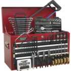 6 Drawer Topchest with 98 Piece Tool Kit - Ball Bearing Slides - Red & Grey