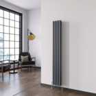 SKY bathroom Desinger Oval Column Radiator Vertical Central Heating 1600x236mm Anthracite