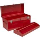510 x 220 x 240mm Tool Box & Tote Tray - Heavy Duty Steel Portable Storage Case