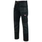MS9 Men's Work Cargo Holster Pockets Work Trousers Pants T5, Black - S: 30W/30L, M: 32W/30L, L: 34W/30L, XL: 36W/30L and so on