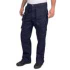 Lee Cooper Workwear Mens Multi Pocket Cargo Work Trousers, Navy, 30W (31" Reg Leg)