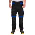 Goodyear Workwear Mens Flex Knee Work Cargo Trouser, Black/Royal Blue, 38W (33'' Long Leg)