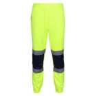 Regatta Professional Pro Hi-Vis Jogger Pants Yellow/Navy Blue Jogging Bottoms - XXXL