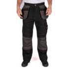 Lee Cooper Workwear Mens Reflective Trim Holster Pocket Work Trousers, Black, 38W (33" Long Leg)