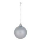 Refined classics Silver effect Plastic Round Christmas bauble set, Pack of 10 (D) 60mm