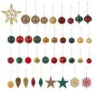 Traditional Blue Assorted Plastic Christmas bauble set, Set of 100
