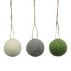 Layered greens Multicolour Round Christmas bauble set, Pack of 9 (D) 30mm