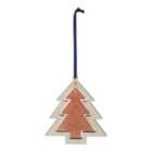 Shadow play Copper effect Christmas tree Metal & wood Tree Hanging decoration