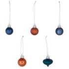 Shadow play Assorted Plastic Round Christmas bauble set, Pack of 30 (D) 30mm