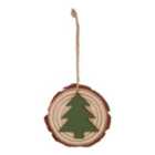Layered greens Wooden bark with Christmas tree Wood Hanging decoration