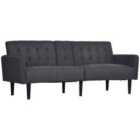 Homcom Upholstered Sofa Bed 3 Seater Futon/Recliner - Grey