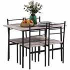 Homcom 5Pc Dining Room Sets Space Saving Dining Table And 4 Chairs Steel Frame Brown