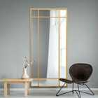 MirrorOutlet Fenestra - Gold Contemporary Wall And Leaner Mirror 71" X 33" (180 X 85cm)