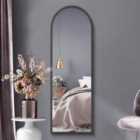 MirrorOutlet Arcus - Black Framed Arched Leaner / Wall Mirror 63" X 21" (160cm X 53cm)