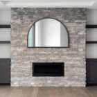 MirrorOutlet Arcus - Black Metal Framed Arched Wall Mirror 49" X 35" (125cm X 90cm)