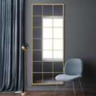 MirrorOutlet Fenestra - Gold Modern Window Leaner / Wall Mirror 79" X 31" (200cm X 80cm)