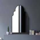 MirrorOutlet Arcus - Black Metal Framed Arched Wall Mirror 41" X 24" (104cm X 61cm)