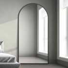 MirrorOutlet Arcus - Black Framed Arched Leaner / Wall Mirror 79" X 39" (200cm X 100cm)