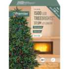 Multi-action 1500 Multicolour Treebrights LED String lights with 5m Green cable