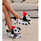 Loungeable Black Faux Fur Dalmation Slippers
