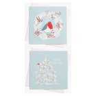 8 Robin & Tree Christmas Cards, each