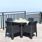 Royalcraft Faro 4 Seater Deluxe Square Dining Set Black