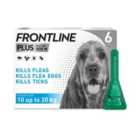 FRONTLINE Plus Flea & Tick Treatment Medium Dog 10-20kg 6 per pack