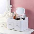 Living and Home Portable Make Up Case Brush Holder Large Cosmetic Storage Box With Mirror/Handle,30X17Cm
