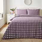Gingham Purple Duvet Cover & Pillowcase Set