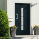 vidaXL Front Door Aluminium And PVC Anthracite 100X210cm