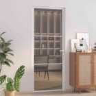 vidaXL Interior Door 83X201.5cm White ESG Glass And Aluminium