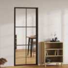 vidaXL Interior Door ESG Glass And Aluminium 83X201.5cm Black