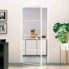vidaXL Interior Door White 93X201.5cm Tempered Glass&aluminium Slim