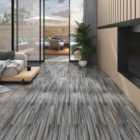 vidaXL Non Self-adhesive PVC Flooring Planks 4.46 M² 3mm Striped Grey