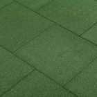 vidaXL Fall Protection Tiles 12 Pcs Rubber 50X50X3cm Green